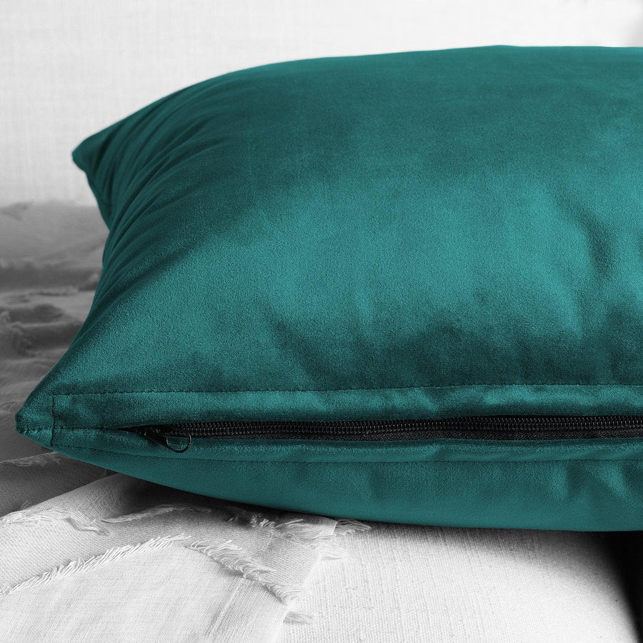 Deep Sea Teal Heritage Plush Velvet Cushion Covers - Pair - HalfPriceDrapes.com