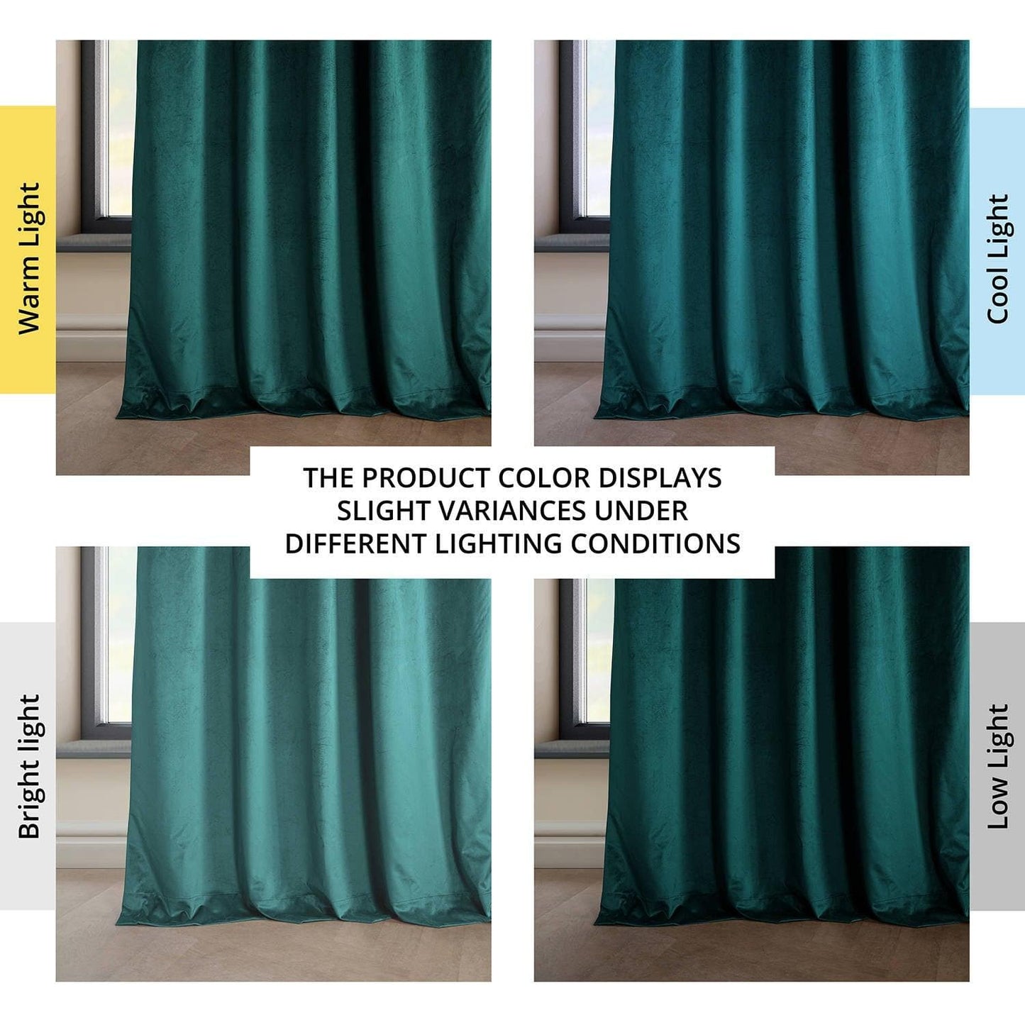 Deep Sea Teal Heritage Plush Velvet Curtain - HalfPriceDrapes.com