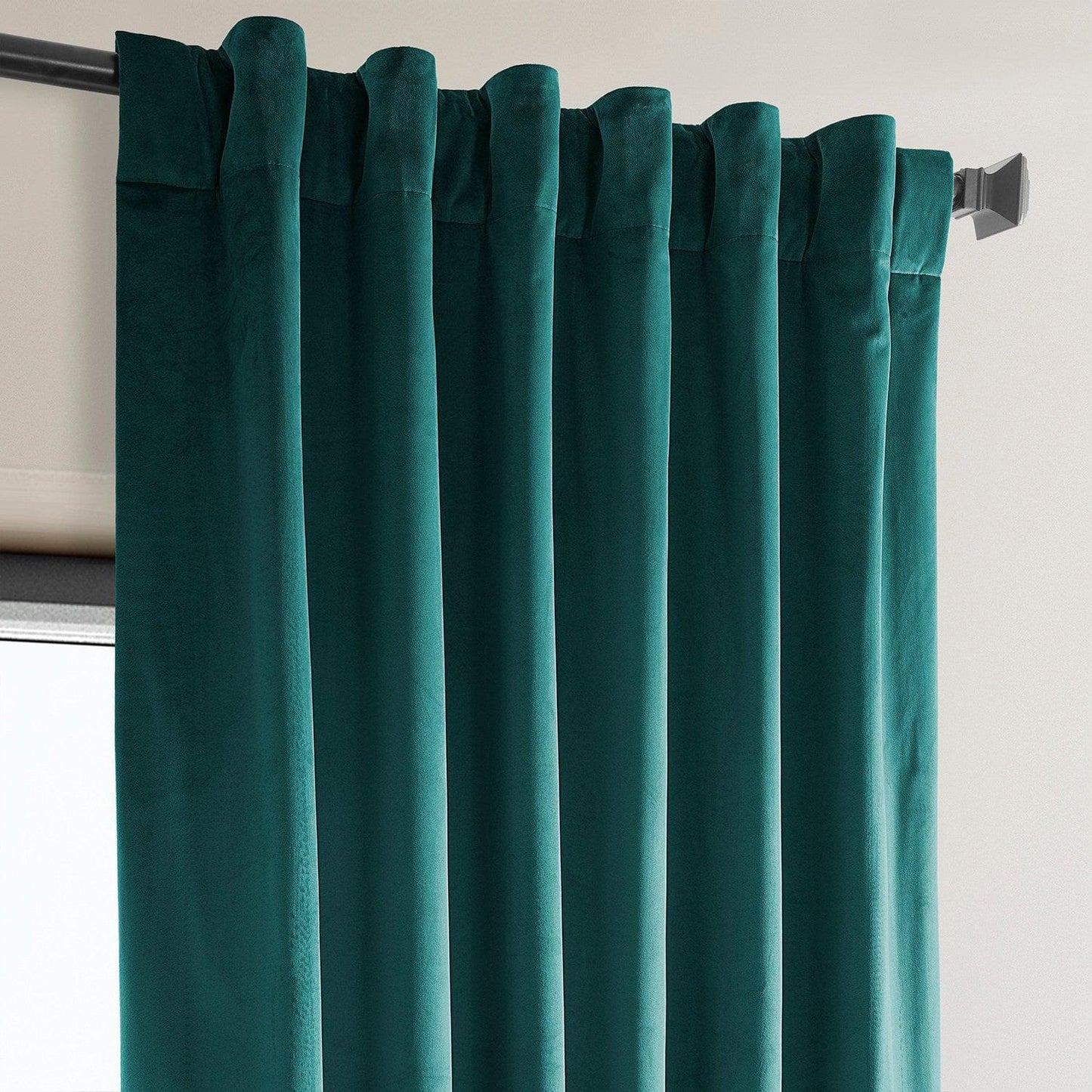 Deep Sea Teal Heritage Plush Velvet Curtain - HalfPriceDrapes.com