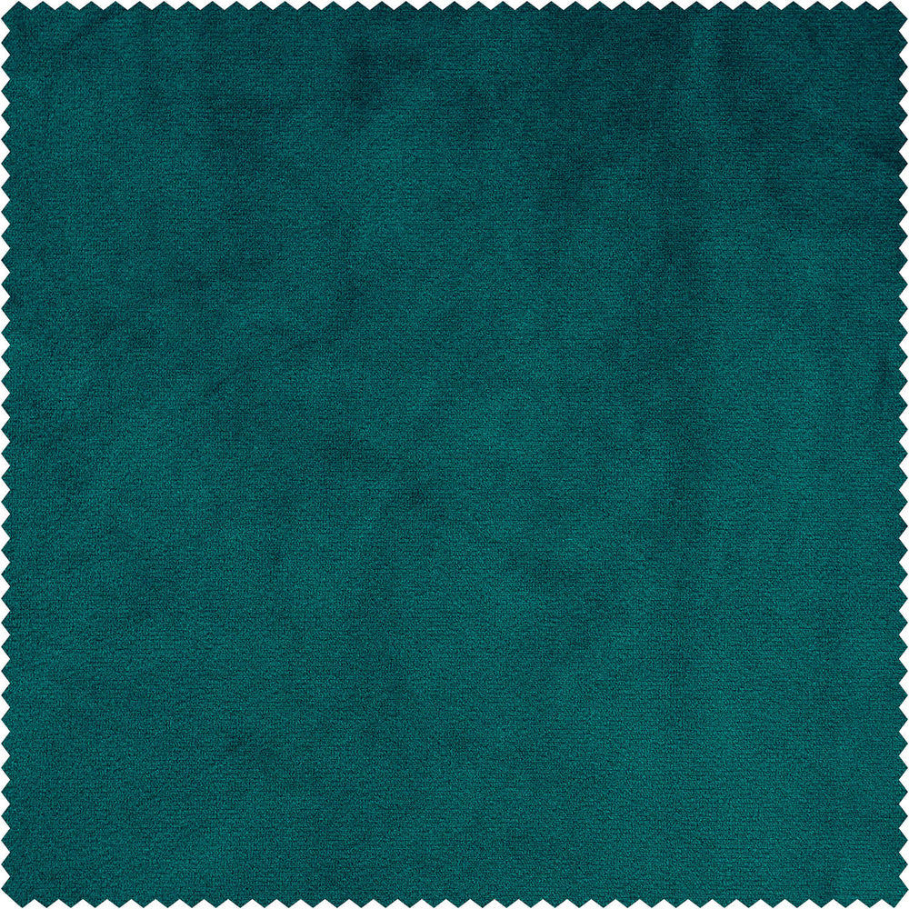 Deep Sea Teal Heritage Plush Velvet Custom Curtain