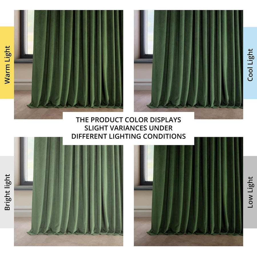 Eden Green Extra Wide Heritage Plush Velvet Curtain - HalfPriceDrapes.com