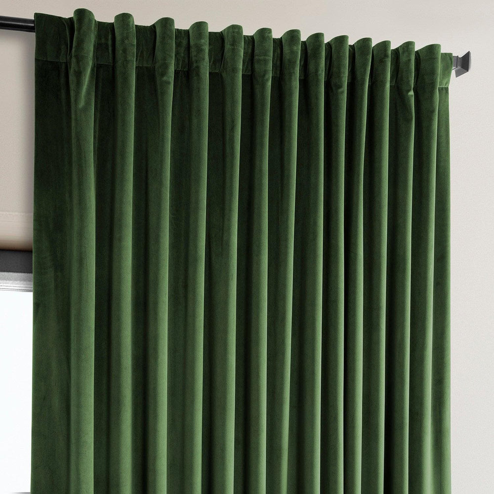 Eden Green Extra Wide Heritage Plush Velvet Curtain - HalfPriceDrapes.com