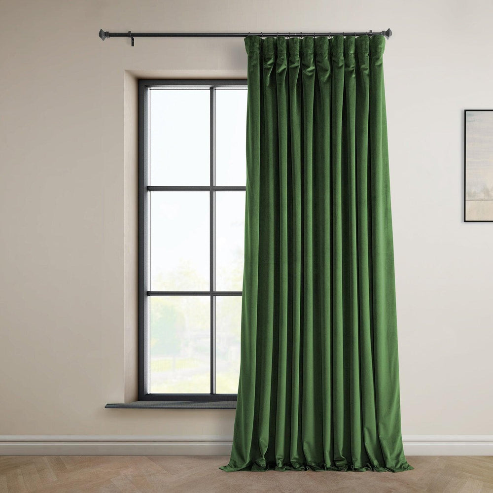 Eden Green Extra Wide Heritage Plush Velvet Curtain - HalfPriceDrapes.com