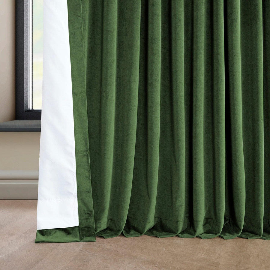 Eden Green Extra Wide Heritage Plush Velvet Curtain - HalfPriceDrapes.com