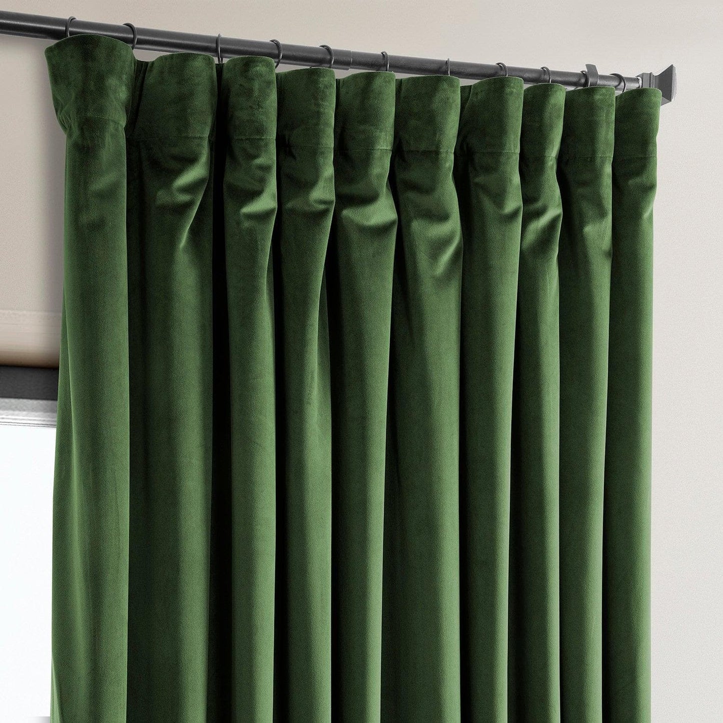 Eden Green Extra Wide Heritage Plush Velvet Curtain - HalfPriceDrapes.com