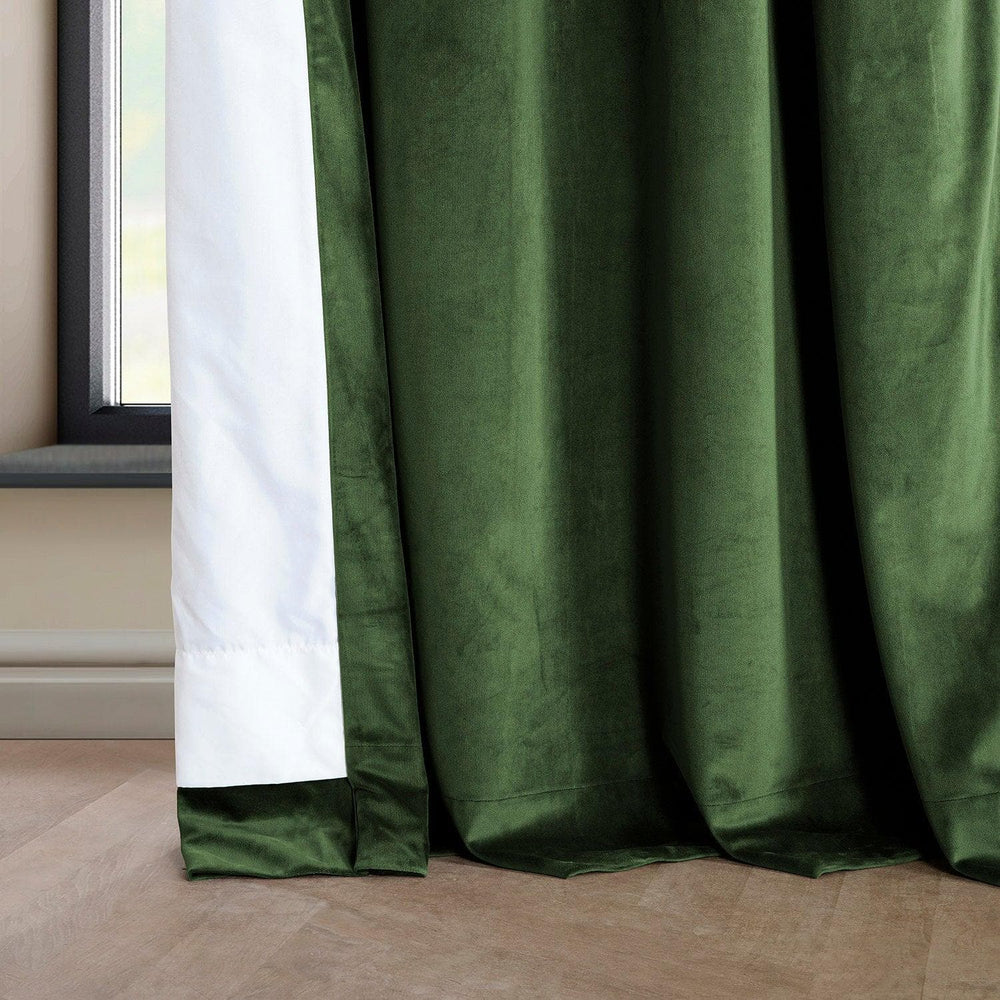 Eden Green Grommet Heritage Plush Velvet Curtain - HalfPriceDrapes.com