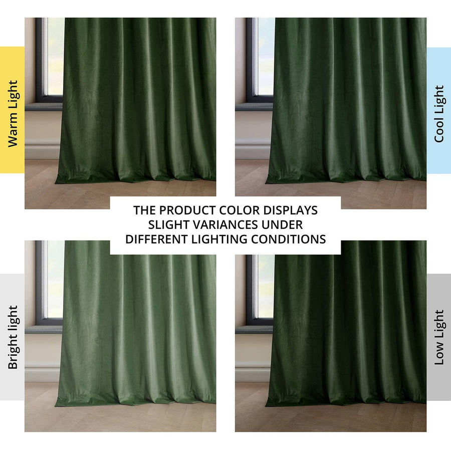 Eden Green Heritage Plush Velvet Curtain - HalfPriceDrapes.com