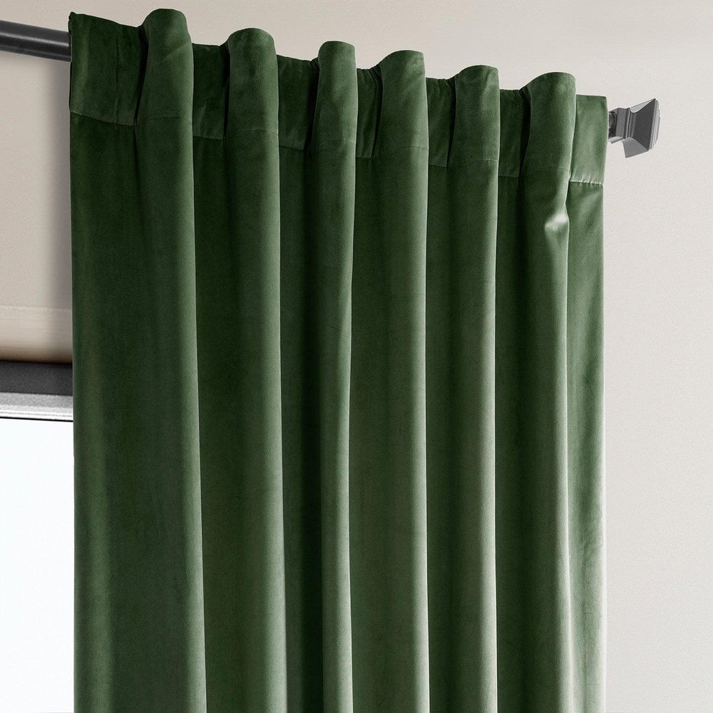 Eden Green Heritage Plush Velvet Curtain - HalfPriceDrapes.com