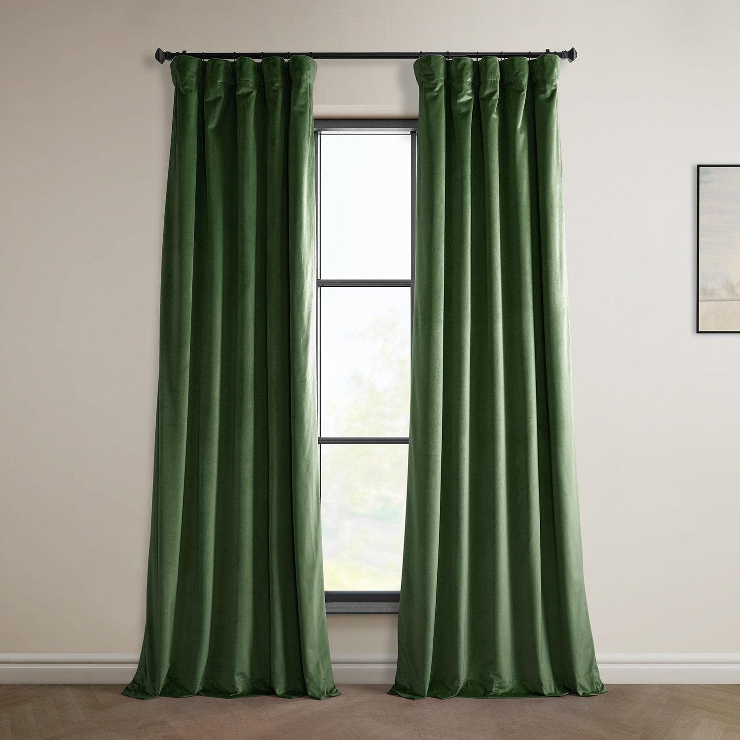 Eden Green Heritage Plush Velvet Curtain - HalfPriceDrapes.com