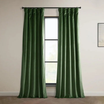 Eden Green Heritage Plush Velvet Curtain - HalfPriceDrapes.com