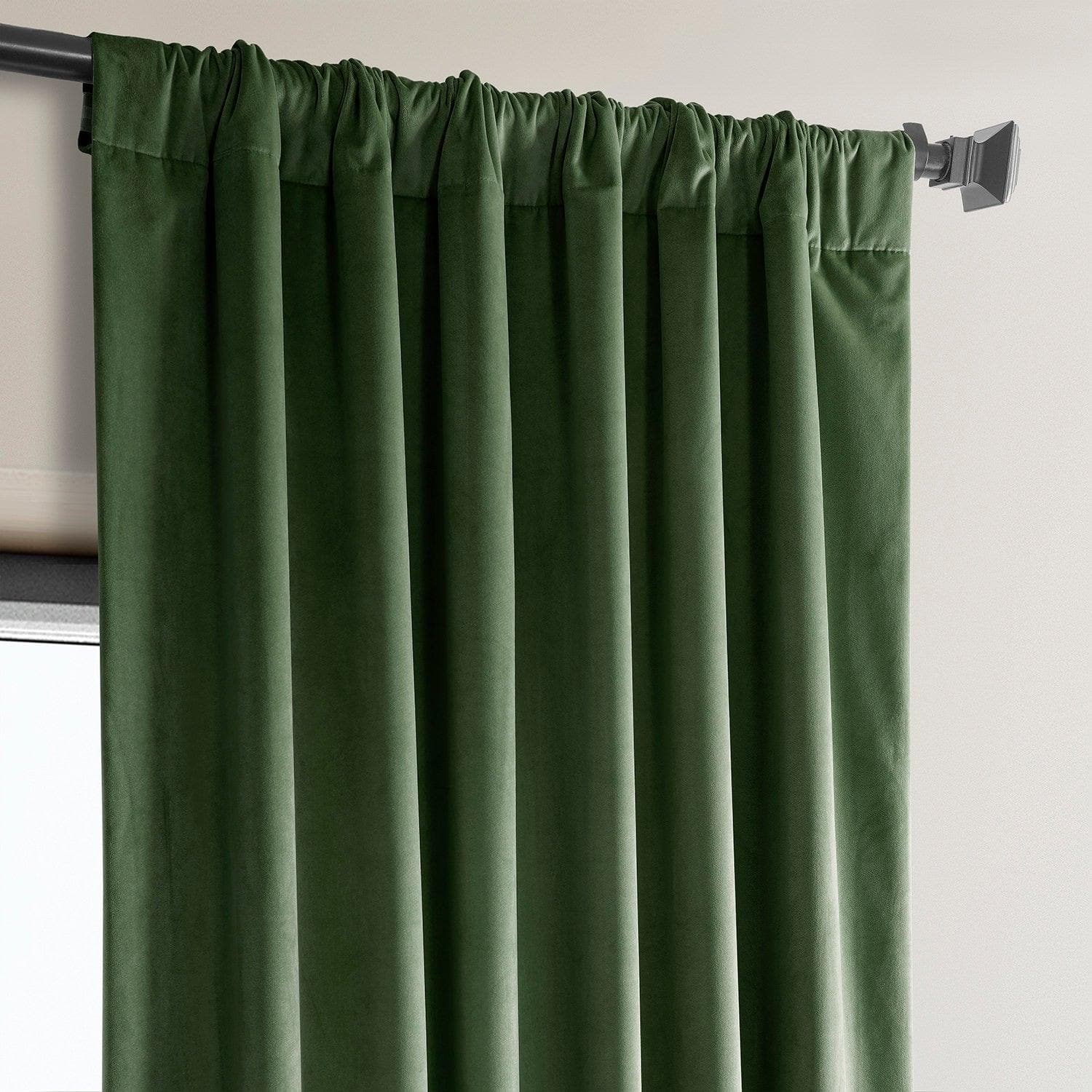 Eden Green Heritage Plush Velvet Curtain - HalfPriceDrapes.com