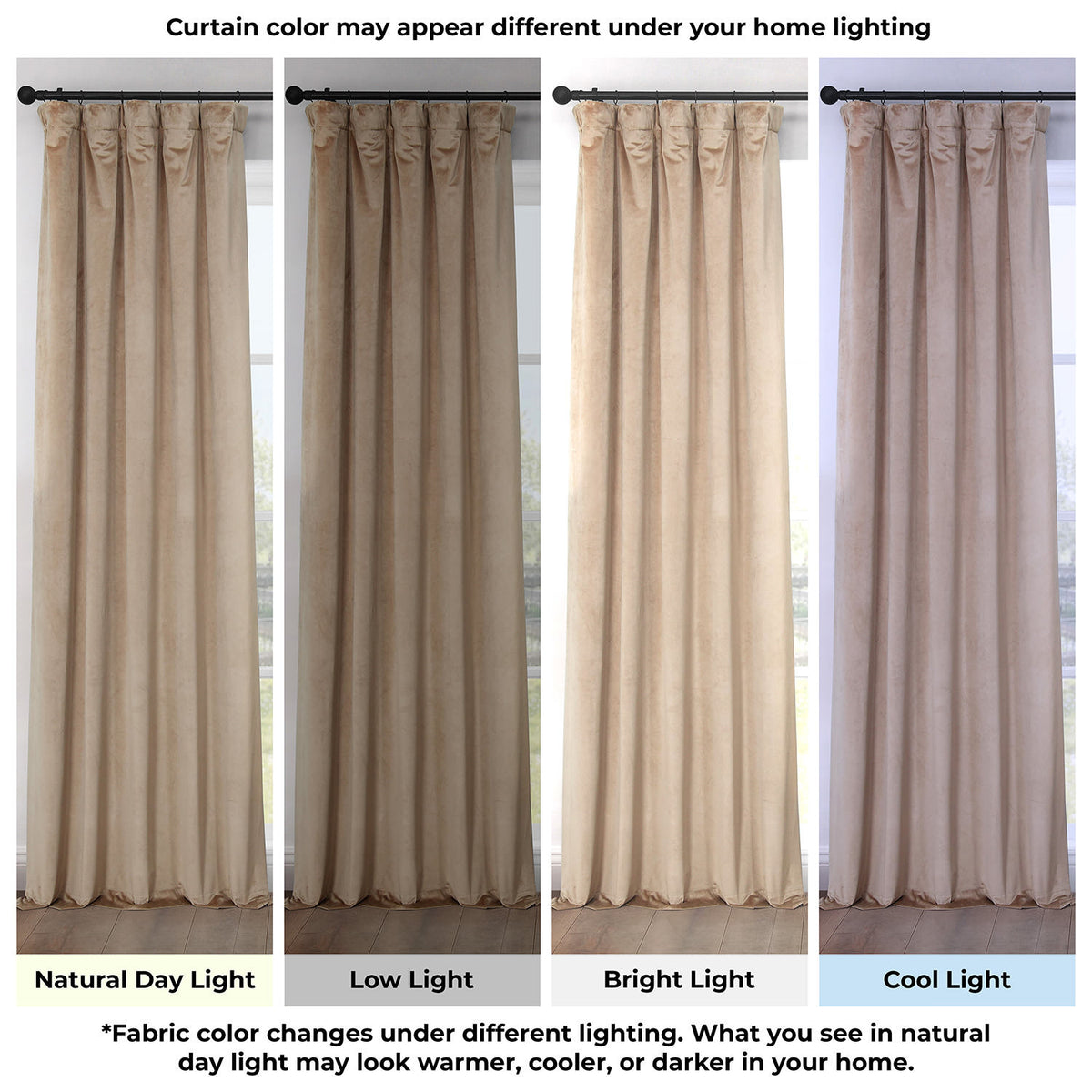 Museum Taupe Heritage Plush Velvet Room Darkening Curtain
