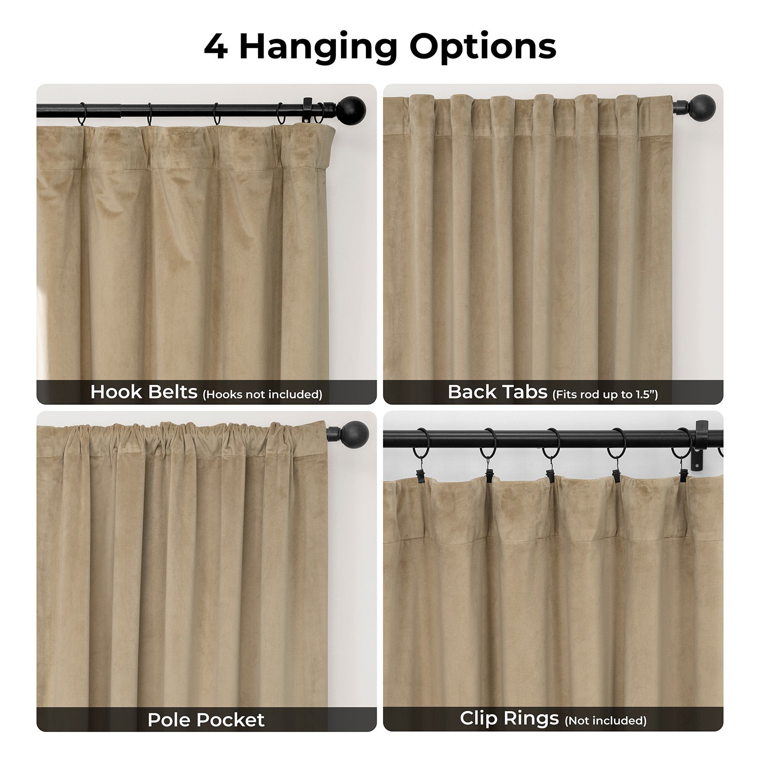 Museum Taupe Heritage Plush Velvet Room Darkening Curtain