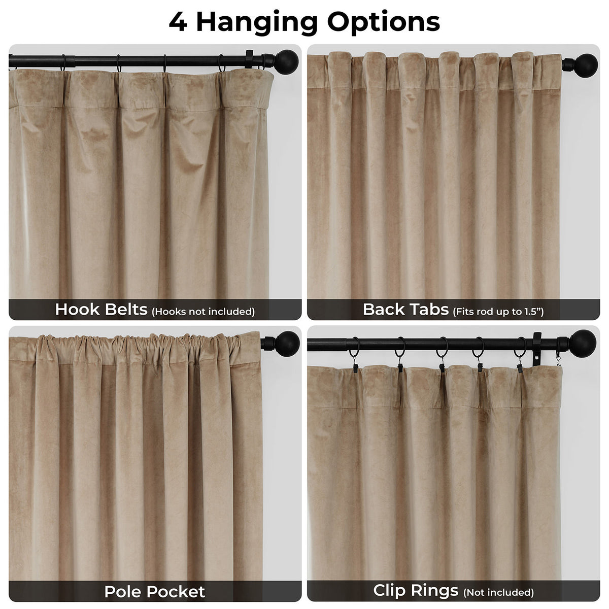 Museum Taupe Heritage Plush Velvet Room Darkening Curtain