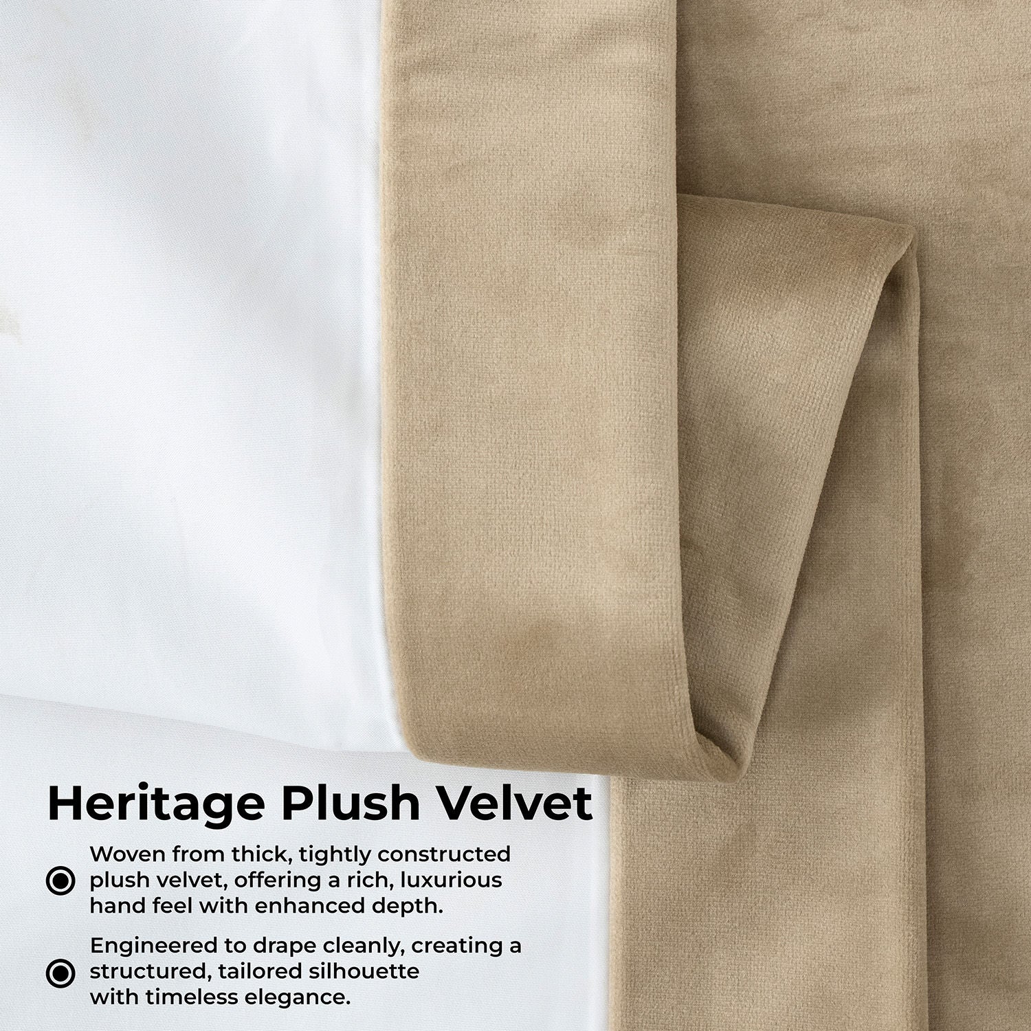 Museum Taupe Heritage Plush Velvet Room Darkening Curtain
