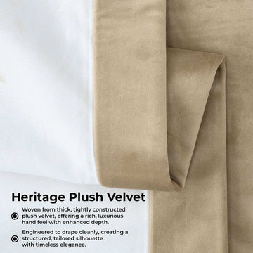Museum Taupe Heritage Plush Velvet Room Darkening Curtain