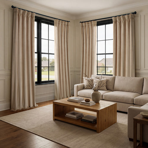 Museum Taupe Heritage Plush Velvet Custom Curtain