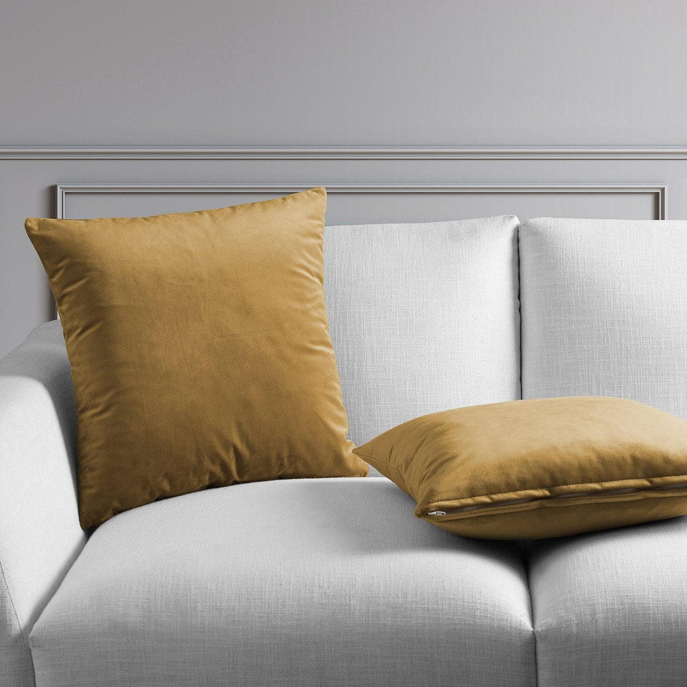 Retro Gold Heritage Plush Velvet Cushion Covers - Pair - HalfPriceDrapes.com