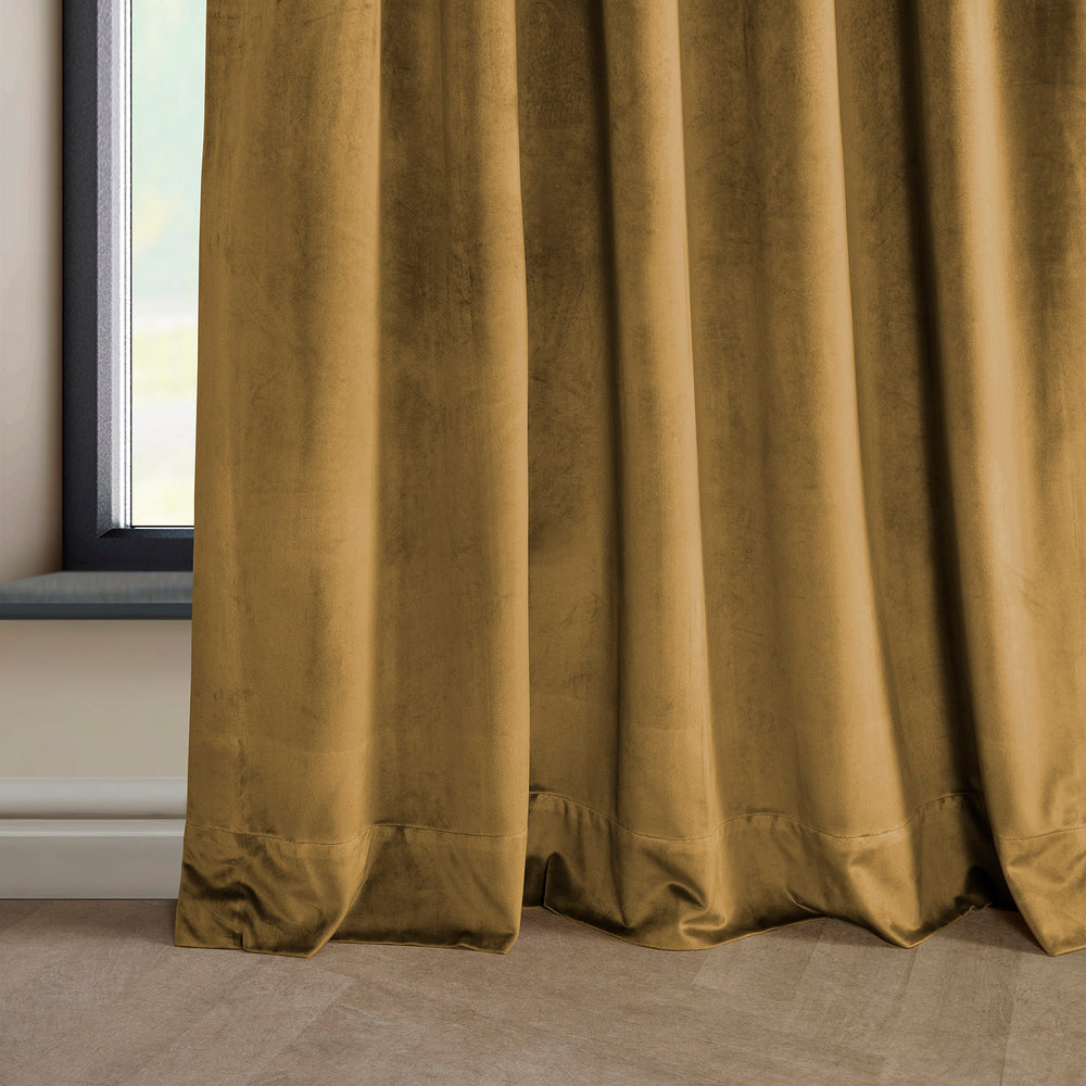 Retro Gold Heritage Plush Velvet Custom Curtain