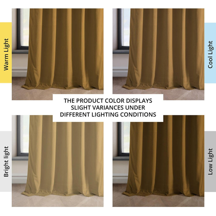 Retro Gold Heritage Plush Velvet Curtain - HalfPriceDrapes.com