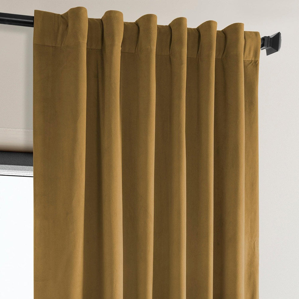 Retro Gold Heritage Plush Velvet Curtain - HalfPriceDrapes.com