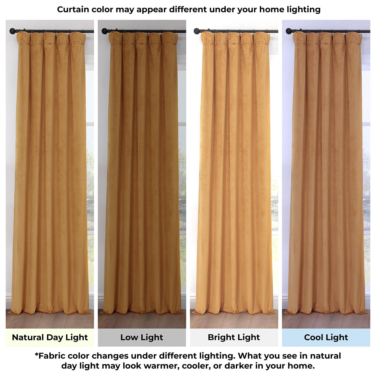 Retro Gold Heritage Plush Velvet Room Darkening Curtain