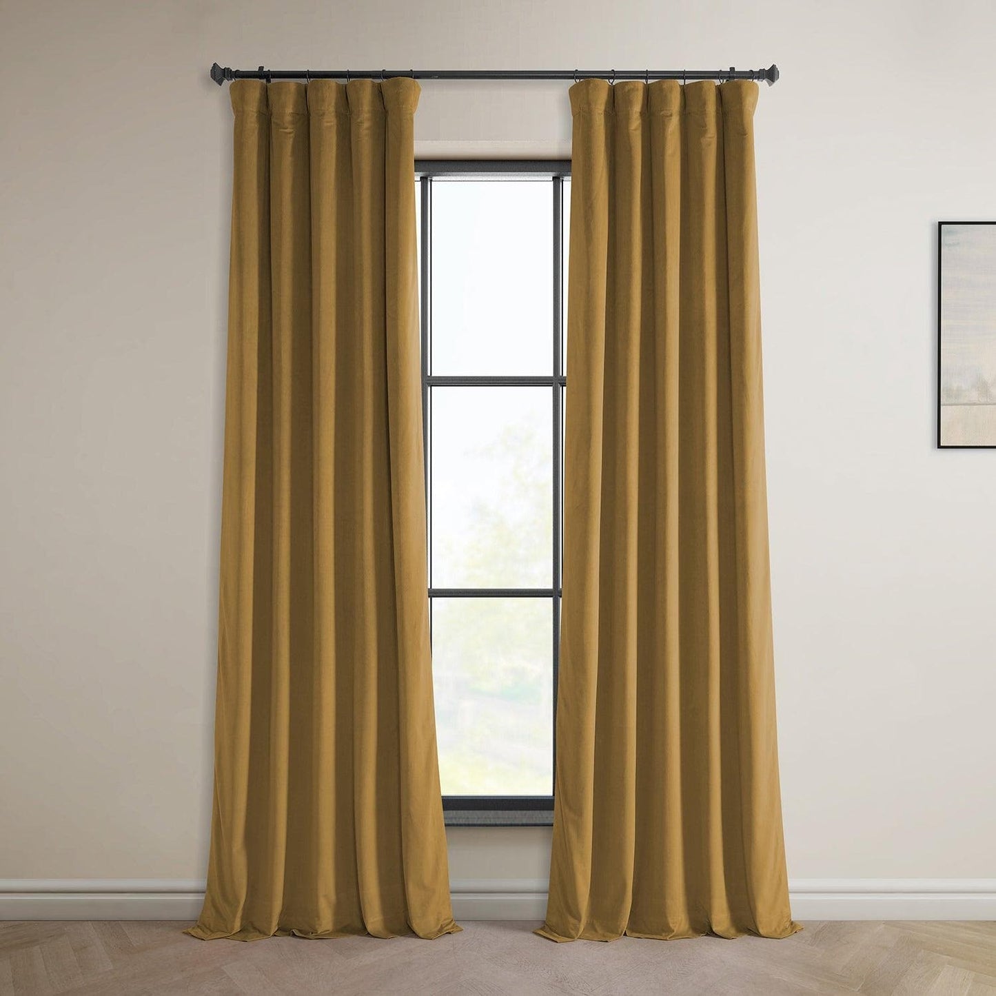 Retro Gold Heritage Plush Velvet Curtain - HalfPriceDrapes.com