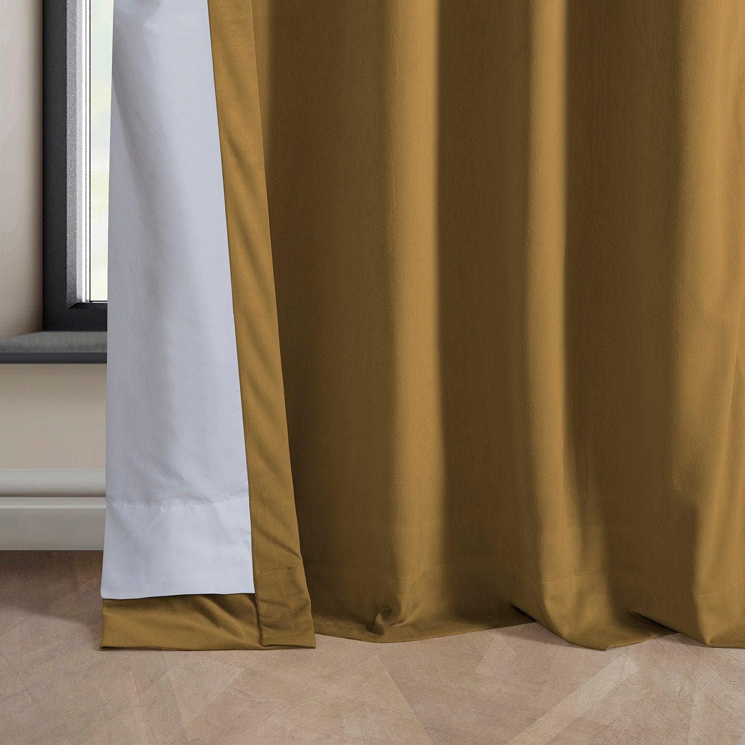 Retro Gold Heritage Plush Velvet Curtain - HalfPriceDrapes.com