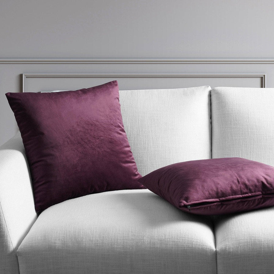Winter Plum Heritage Plush Velvet Cushion Covers - Pair - HalfPriceDrapes.com