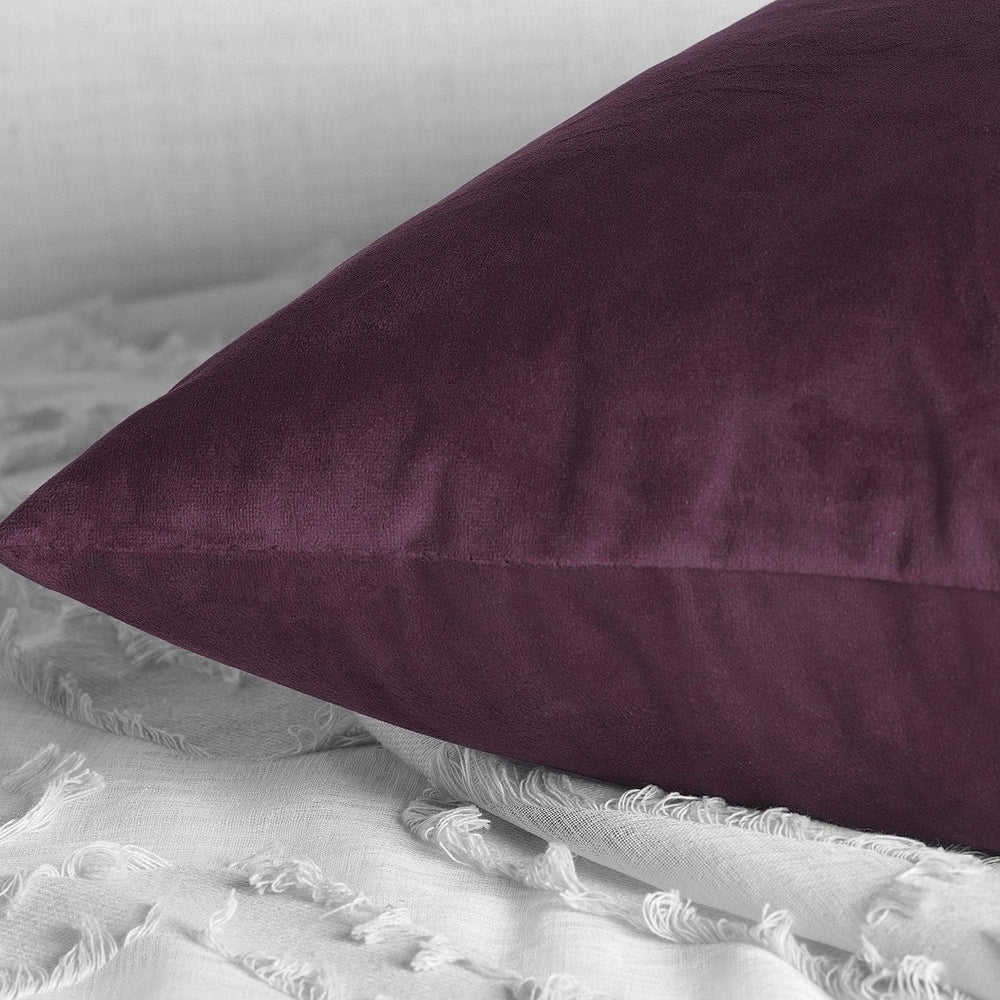 Winter Plum Heritage Plush Velvet Cushion Covers - Pair - HalfPriceDrapes.com