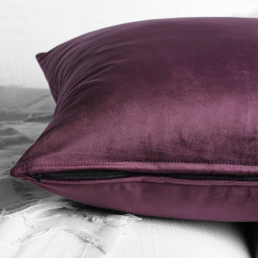 Winter Plum Heritage Plush Velvet Cushion Covers - Pair - HalfPriceDrapes.com