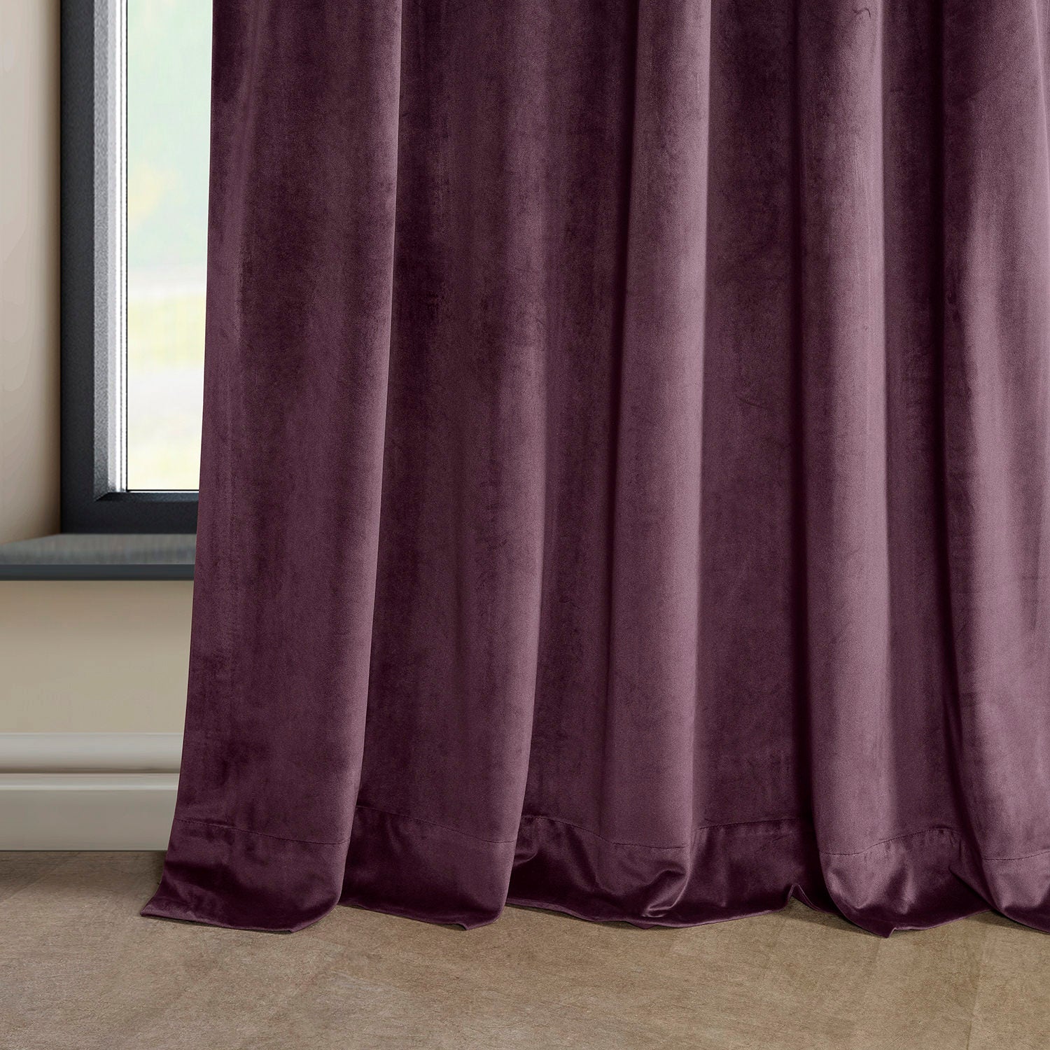 Winter Plum Heritage Plush Velvet Custom Curtain