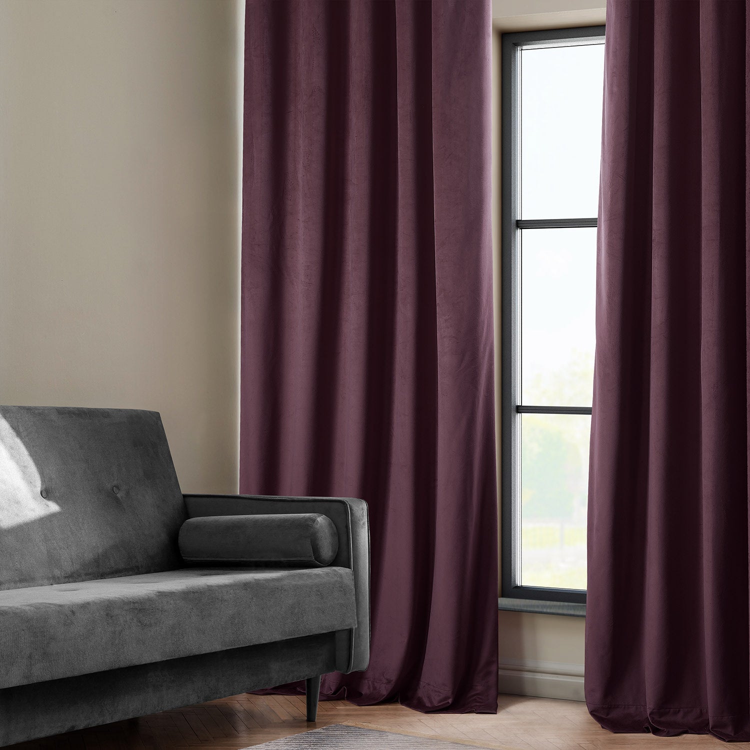 Winter Plum Heritage Plush Velvet Custom Curtain