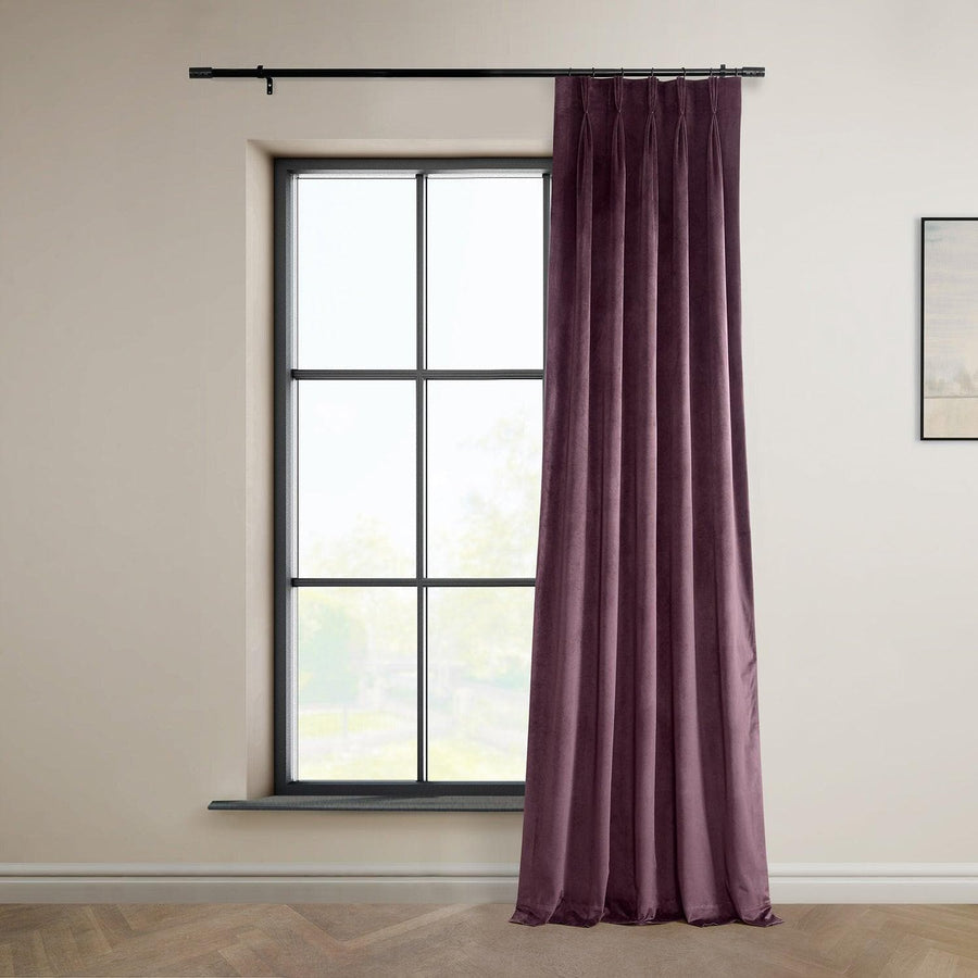 Winter Plum French Pleat Heritage Plush Velvet Curtain - HalfPriceDrapes.com