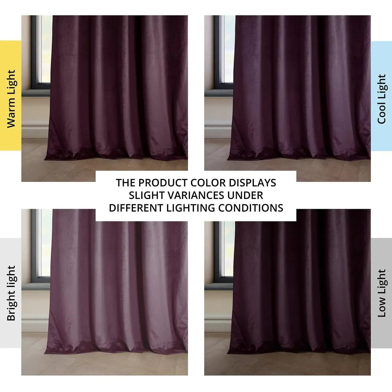 Winter Plum Heritage Plush Velvet Room Darkening Curtain | Half