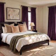 Winter Plum Heritage Plush Velvet Room Darkening Curtain
