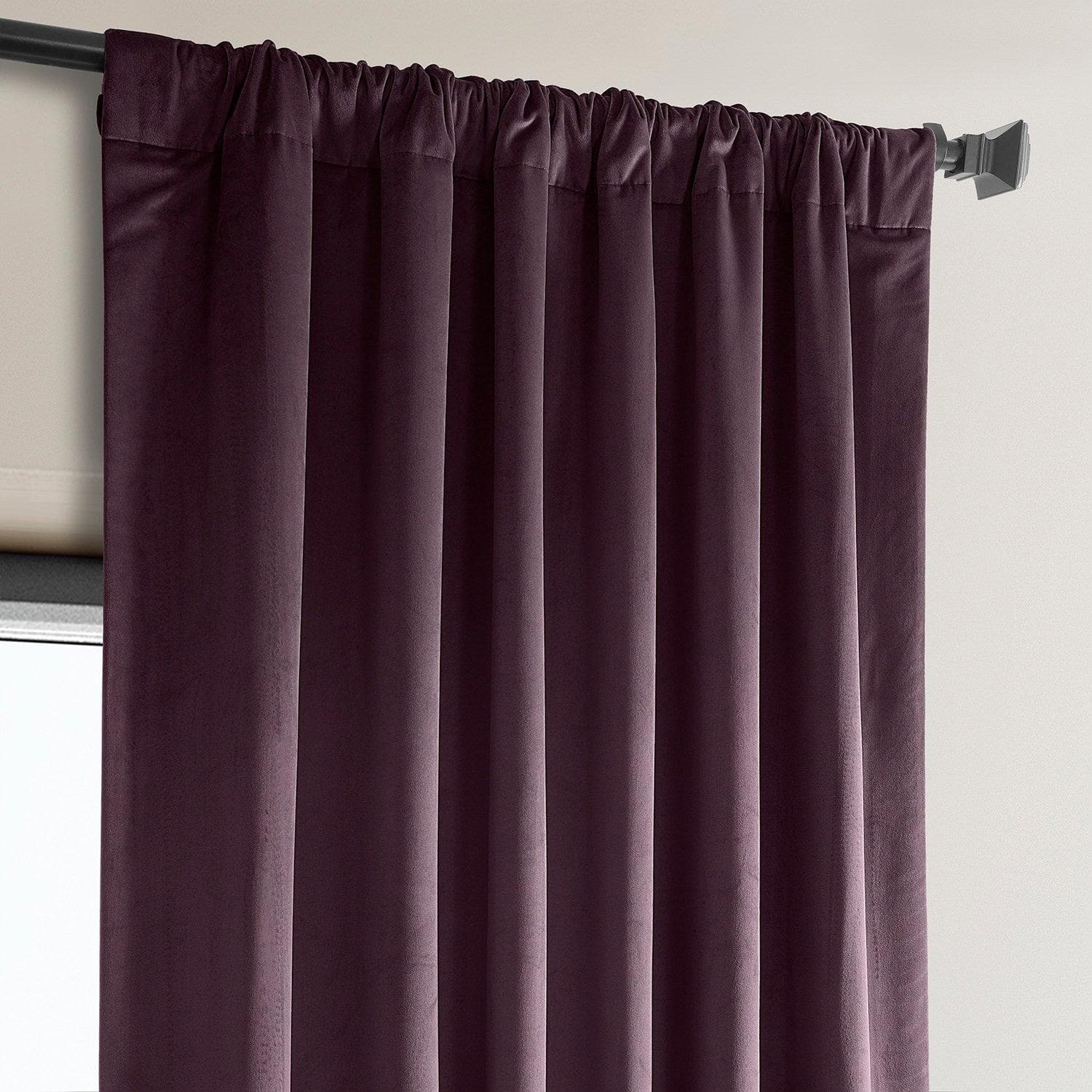 Winter Plum Heritage Plush Velvet Curtain - HalfPriceDrapes.com