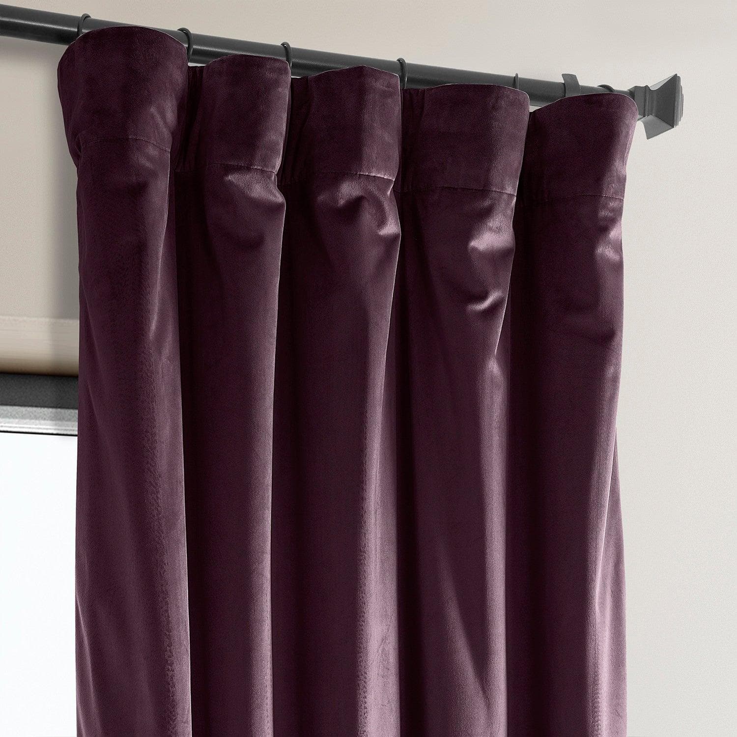 Winter Plum Heritage Plush Velvet Room Darkening Curtain