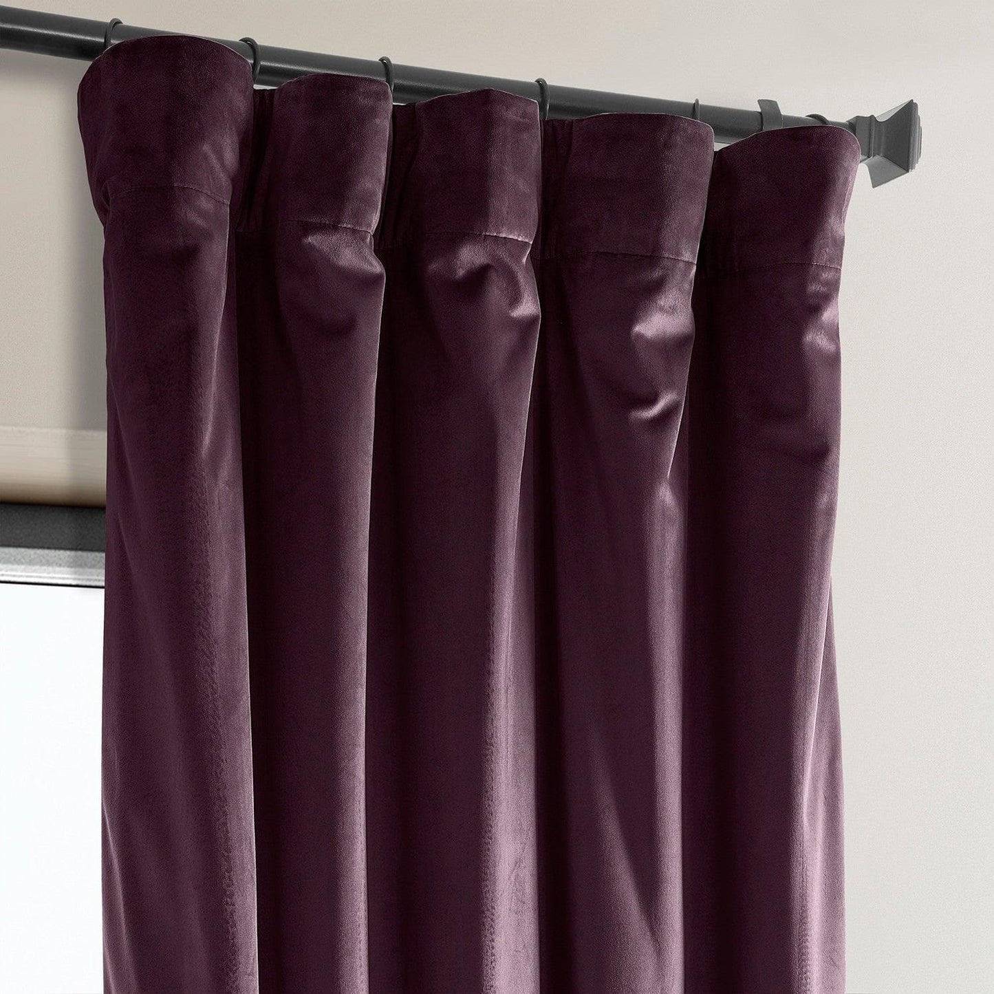 Winter Plum Heritage Plush Velvet Curtain - HalfPriceDrapes.com