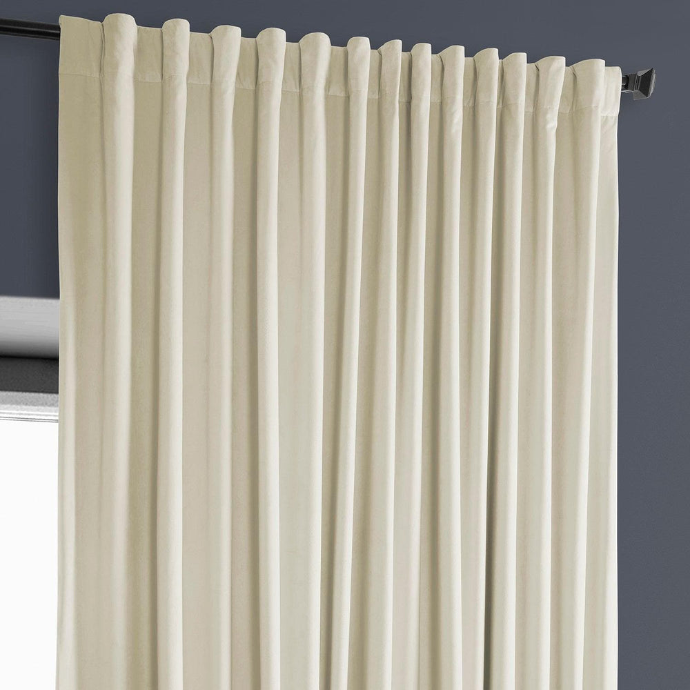 Au Lait Crème Extra Wide Heritage Plush Velvet Curtain - HalfPriceDrapes.com