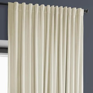 Au Lait Crème Extra Wide Heritage Plush Velvet Curtain - HalfPriceDrapes.com