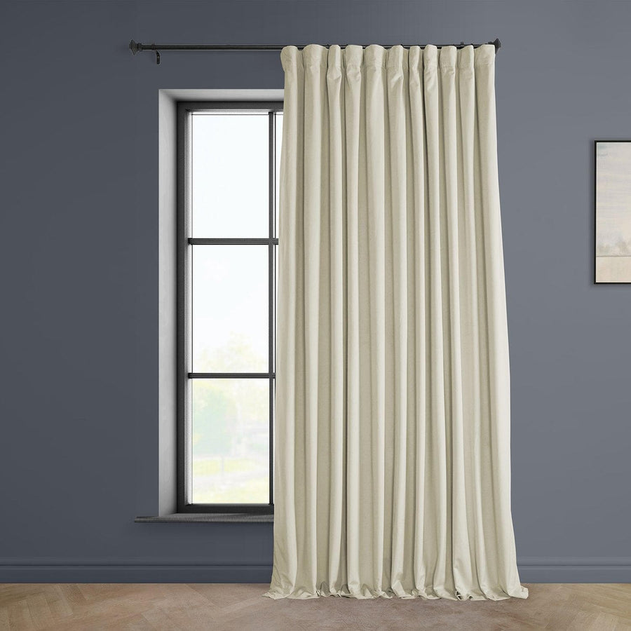 Au Lait Crème Extra Wide Heritage Plush Velvet Curtain - HalfPriceDrapes.com