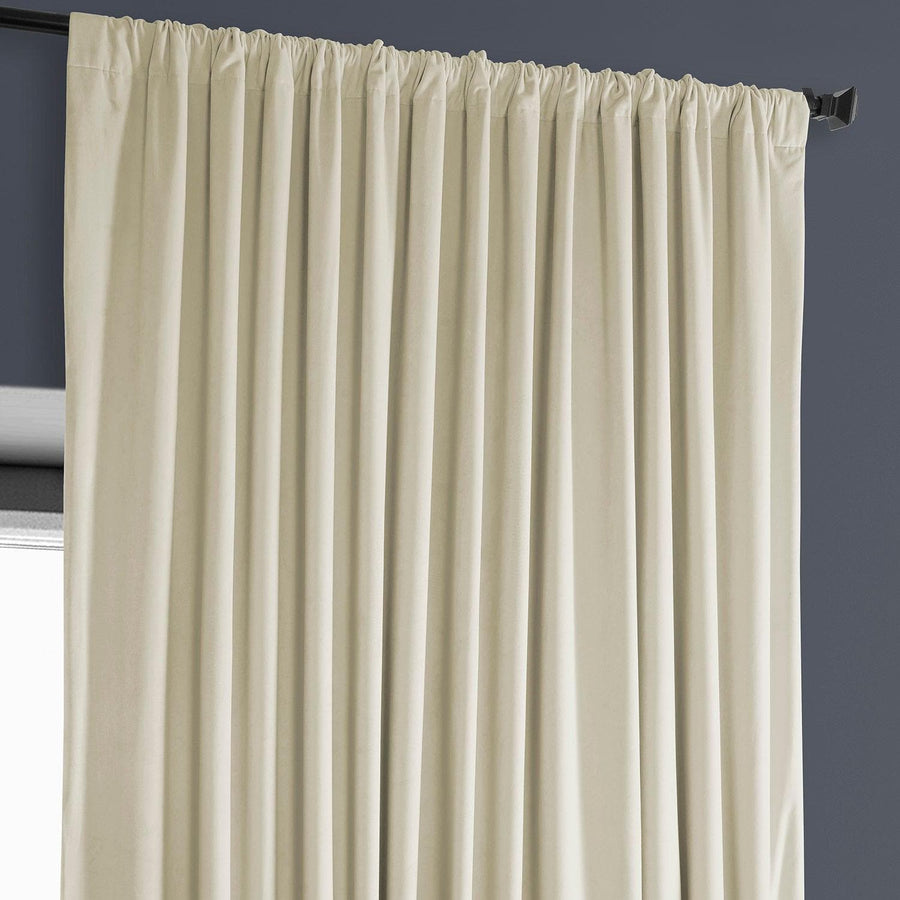 Au Lait Crème Extra Wide Heritage Plush Velvet Curtain - HalfPriceDrapes.com