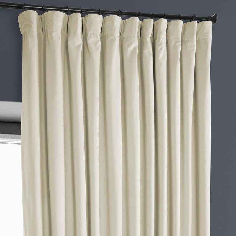 Au Lait Crème Extra Wide Heritage Plush Velvet Curtain - HalfPriceDrapes.com