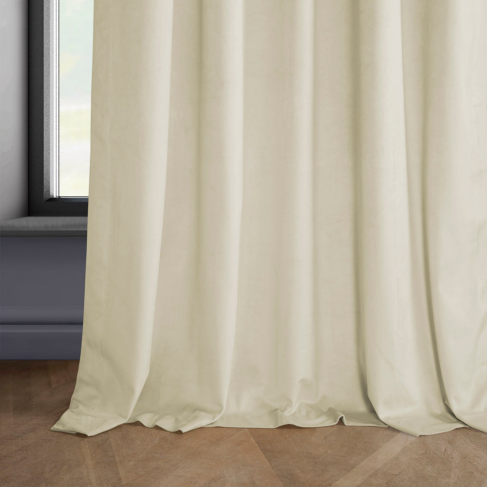 Au Lait Crème Heritage Plush Velvet Custom Curtain