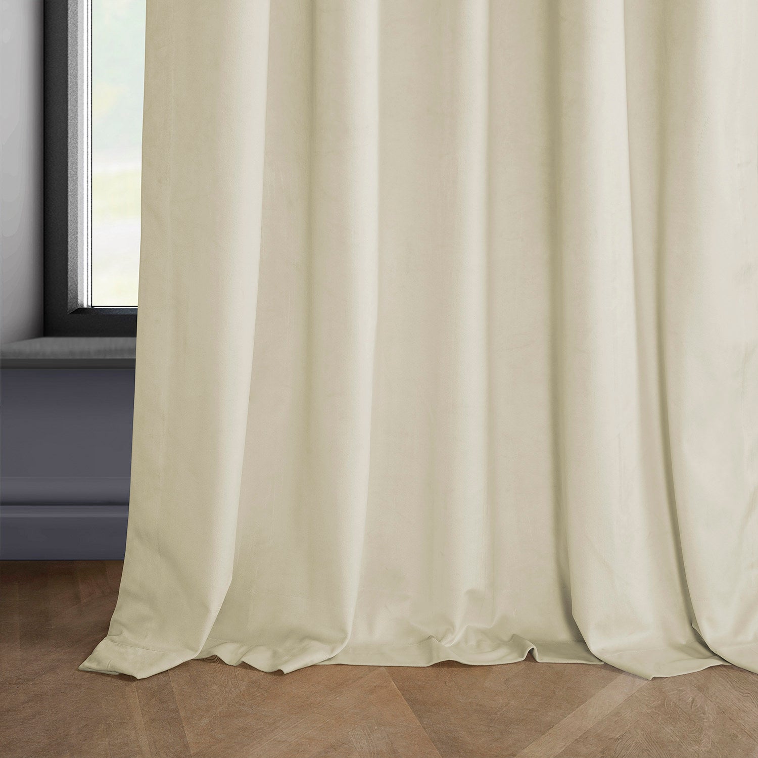 Au Lait Crème Heritage Plush Velvet Custom Curtain