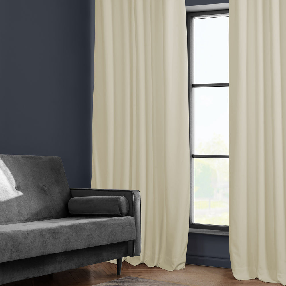 Au Lait Crème Heritage Plush Velvet Custom Curtain