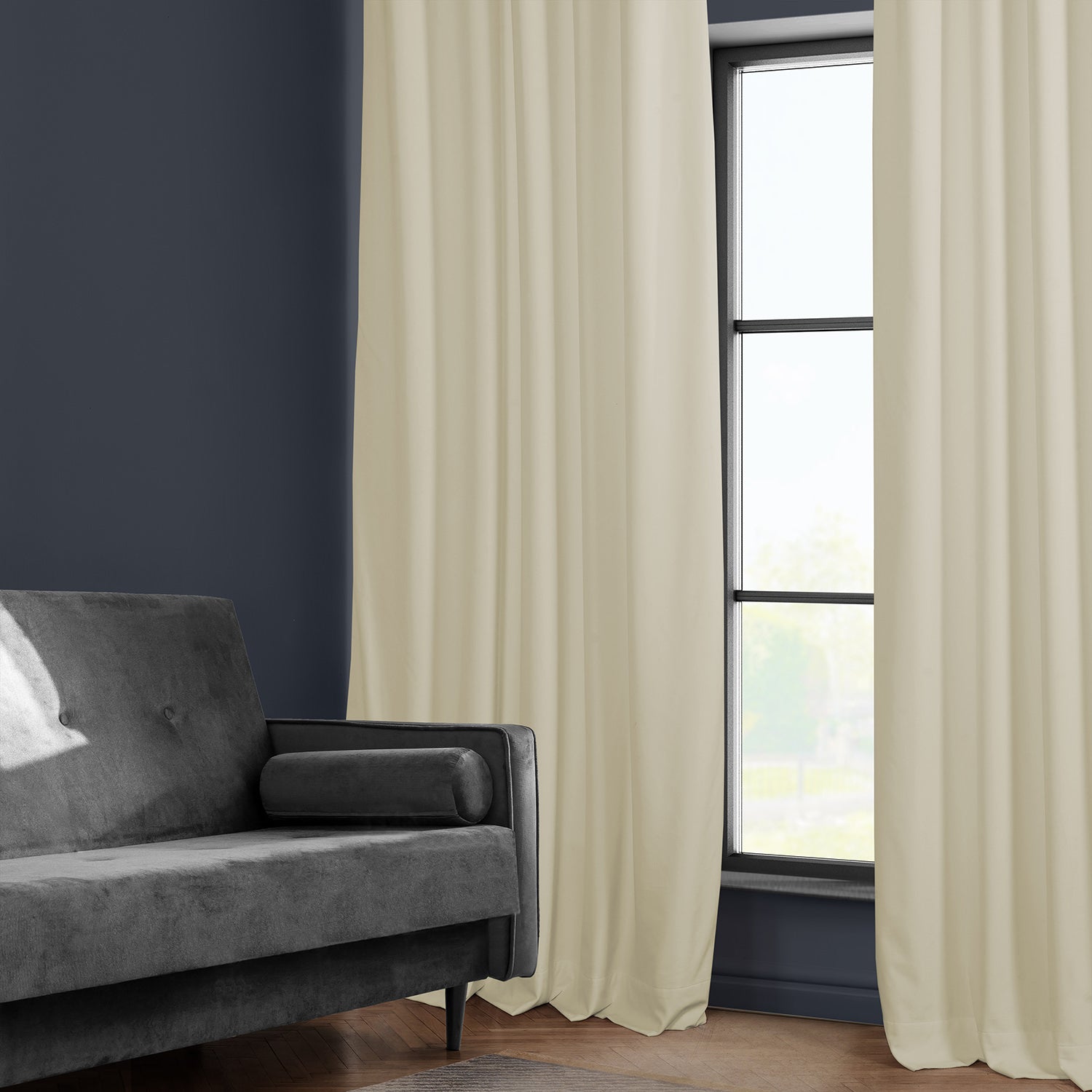 Au Lait Crème Heritage Plush Velvet Custom Curtain