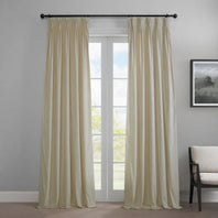 Au Lait Crème French Pleat Heritage Plush Velvet Room Darkening Curtain