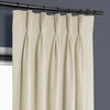 Au Lait Crème French Pleat Heritage Plush Velvet Curtain - HalfPriceDrapes.com